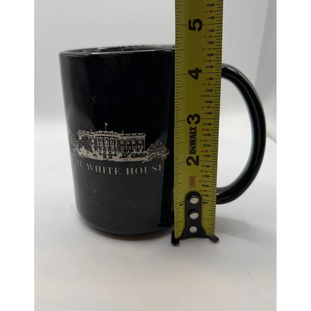 Vintage White House Mug & Wood Cork Coaster Set Marble Look Souvenir
